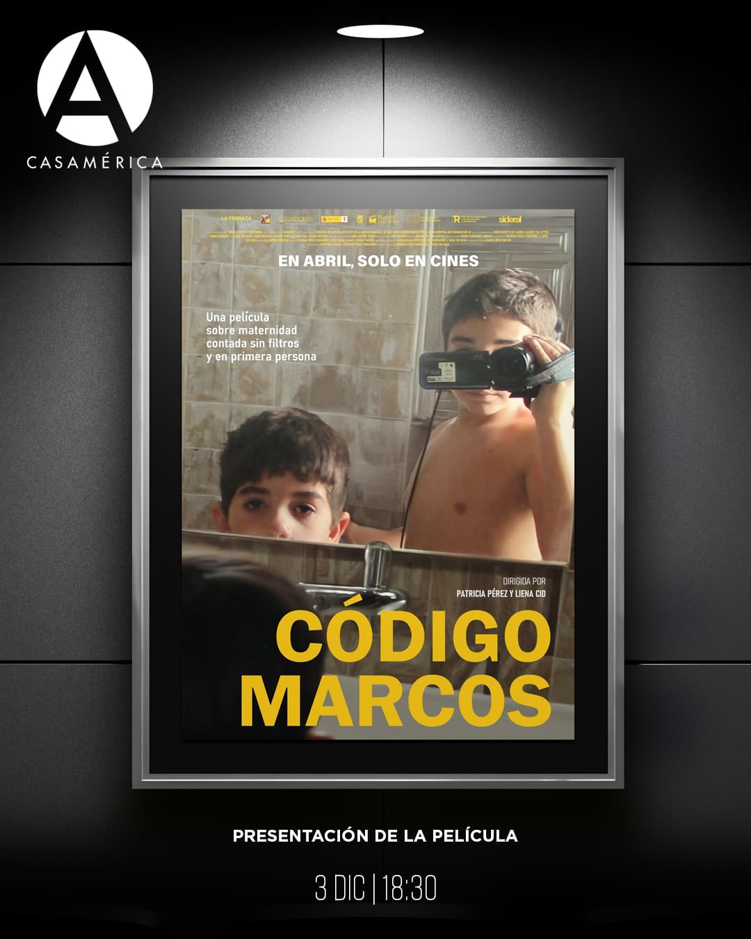 🎬 Proyección de ‘Código Marcos’ (España, 2024), de Patricia Pérez Fernández y Liena Cid Navia, en el marco del Día Internacional de las Personas con Discapacidad.

La película recorre, a través de diez años de archivo familiar, la historia de una maternidad atravesada por el cuidado, la convivencia y la comunicación. Un relato sobre los vínculos, la vida cotidiana y la experiencia de criar a un hijo con necesidades específicas desde la intimidad del hogar.

👥 Coloquio posterior con Liena Cid Navia, Patricia Pérez Fernández y Marianela Vega.

📅 Miércoles 3 de diciembre.
⌚ 18:30.
📍 Sala Iberia, Plaza de Cibeles, s/n.
🎟️ Entrada libre hasta completar aforo.

🤝 Con @laterrazafilms y @freemedia_sl.
🔗 Más información en nuestra web, enlace en la biografía.