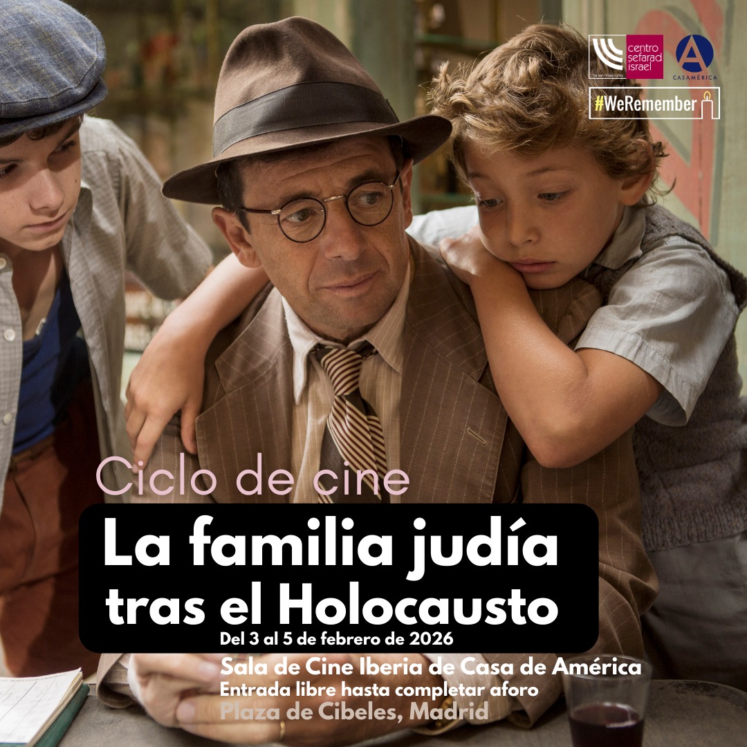 🎬 Ciclo de cine ‘𝐋𝐚 𝐟𝐚𝐦𝐢𝐥𝐢𝐚 𝐣𝐮𝐝𝐢́𝐚 𝐭𝐫𝐚𝐬 𝐞𝐥 𝐇𝐨𝐥𝐨𝐜𝐚𝐮𝐬𝐭𝐨’, en el marco del Mes de la Memoria del Holocausto.

Tres largometrajes de ficción para reflexionar sobre identidad, familia y reconstrucción tras la Shoá, en colaboración con Centro Sefarad-Israel.

🗓️ Programa:

🗓️ 3/02 · 19:00.
🎥 Mr. Kaplan (Uruguay, 2014).

🗓️ 4/02 · 19:00.
🎥 Un dolor real (Estados Unidos, 2024).

🗓️ 5/02 · 19:00.
🎥 Una bolsa de canicas (Francia, 2017).

📍 Sala Iberia.
🎟️ Entrada libre hasta completar aforo.

🤝 Con @centrosefaradisrael.

🔗 Más información en nuestra web, enlace en la biografía.

#Holocausto #Cine #Memoria #Iberoamérica #CasaDeAmérica