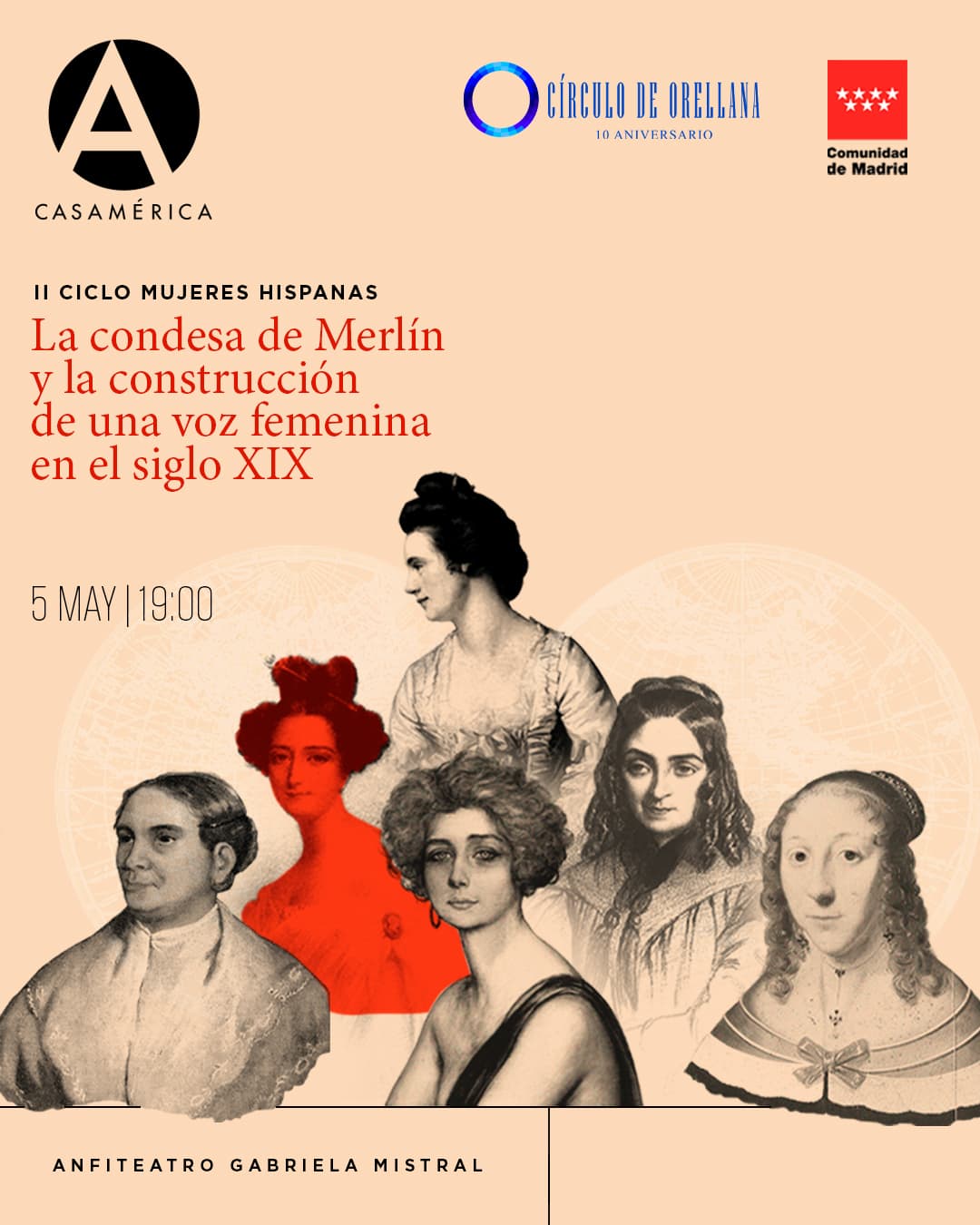 🇨🇺🇪🇸 '𝐋𝐚 𝐜𝐨𝐧𝐝𝐞𝐬𝐚 𝐝𝐞 𝐌𝐞𝐫𝐥𝐢́𝐧 𝐲 𝐥𝐚 𝐜𝐨𝐧𝐬𝐭𝐫𝐮𝐜𝐜𝐢𝐨́𝐧 𝐝𝐞 𝐮𝐧𝐚 𝐯𝐨𝐳 𝐟𝐞𝐦𝐞𝐧𝐢𝐧𝐚 𝐞𝐧 𝐞𝐥 𝐬𝐢𝐠𝐥𝐨 𝐗𝐈𝐗'.

En la segunda edición del ciclo 'Mujeres hispanas: creadoras de la Historia y la Cultura en español', analizamos la figura de María de las Mercedes Santa Cruz y Montalvo. Considerada una de las primeras escritoras cubanas, su vida y obra reflejan la tensión entre los valores ilustrados europeos y la realidad de la élite criolla en la sociedad colonial.

A través de sus salones literarios en París y sus polémicas crónicas de viaje, la condesa de Merlín logró amalgamar dos voces narrativas a ambos lados del Atlántico, defendiendo reformas sociales que desafiaron las convenciones de su tiempo.

👥 Con @leticiaedlm e @ines.history.blog.
🤝 Con @circulodeorellana y @comunidadmadrid - @culturacmadrid.

📅 Martes 5 de mayo.
⌚ 19:00.
📍 Anfiteatro Gabriela Mistral (Acceso por C/ Marqués del Duero, 2).
🎟️ Entrada con inscripción.

🔗 Más información en nuestra web, enlace en la biografía.

#MujeresHispanas #Historia #Literatura #Cuba #Cultura