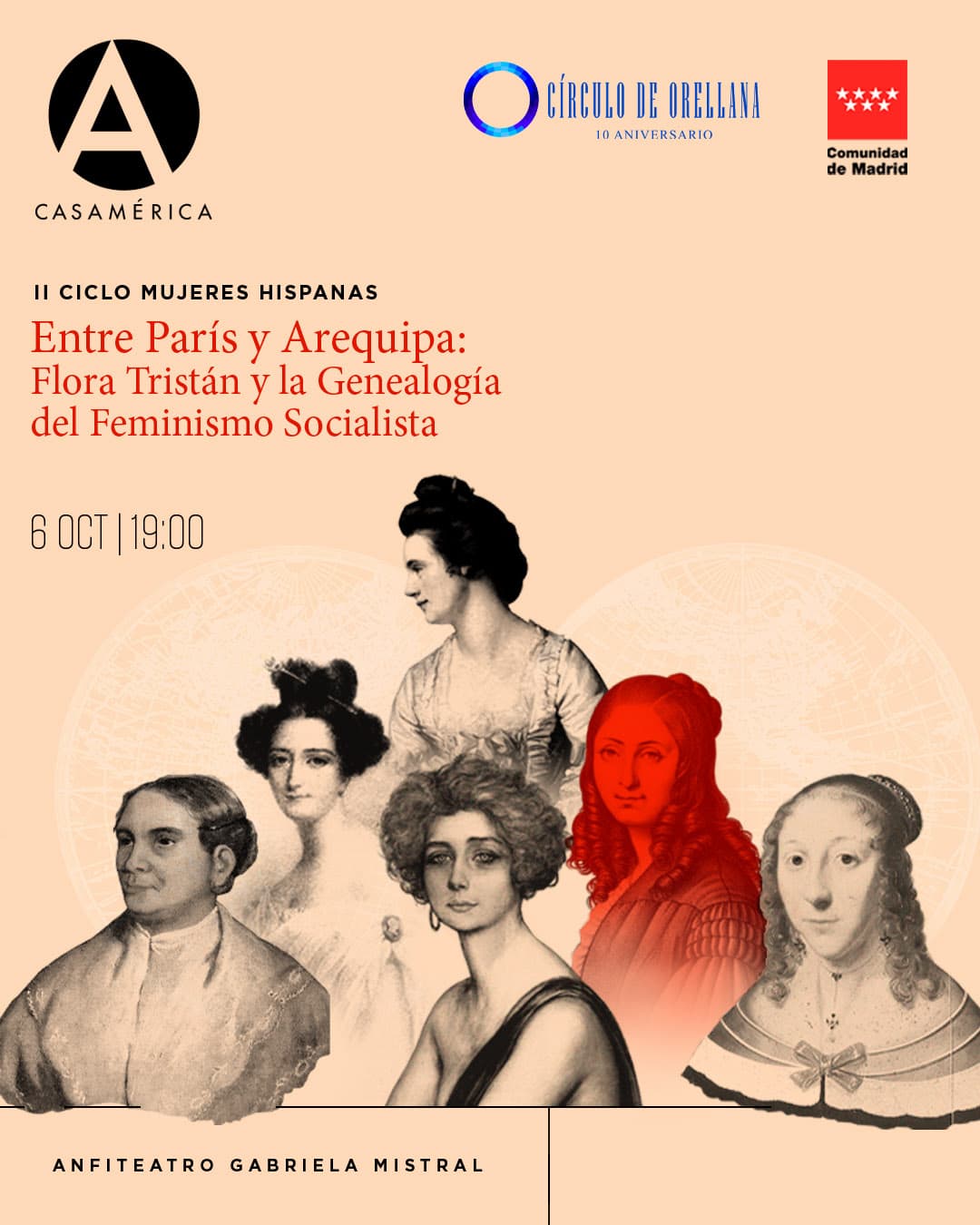 📚 𝐂𝐨𝐧𝐟𝐞𝐫𝐞𝐧𝐜𝐢𝐚 ‘𝐄𝐧𝐭𝐫𝐞 𝐏𝐚𝐫𝐢́𝐬 𝐲 𝐀𝐫𝐞𝐪𝐮𝐢𝐩𝐚: 𝐅𝐥𝐨𝐫𝐚 𝐓𝐫𝐢𝐬𝐭𝐚́𝐧 𝐲 𝐥𝐚 𝐠𝐞𝐧𝐞𝐚𝐥𝐨𝐠𝐢́𝐚 𝐝𝐞𝐥 𝐟𝐞𝐦𝐢𝐧𝐢𝐬𝐦𝐨 𝐬𝐨𝐜𝐢𝐚𝐥𝐢𝐬𝐭𝐚’.

Sus viajes y experiencias nutrieron un pensamiento que vinculó la emancipación de las mujeres, los derechos de la clase trabajadora y la educación universal. Exploramos su legado en la segunda edición del ciclo ‘Mujeres hispanas: creadoras de la Historia y la Cultura en español’.

👥 Con @leticiaedlm y Jorge Eduardo Benavides.
🤝 Con @circulodeorellana, @culturacmadrid y @fundchileespana.

📅 Martes 6 de octubre · 19:00.
📍 Anfiteatro Gabriela Mistral. Acceso por C/ Marqués del Duero, 2.
🎟️ Entrada con inscripción.
▶️ También podrás seguirla en directo por streaming.

🔗 Más información en nuestra web, enlace en la biografía.