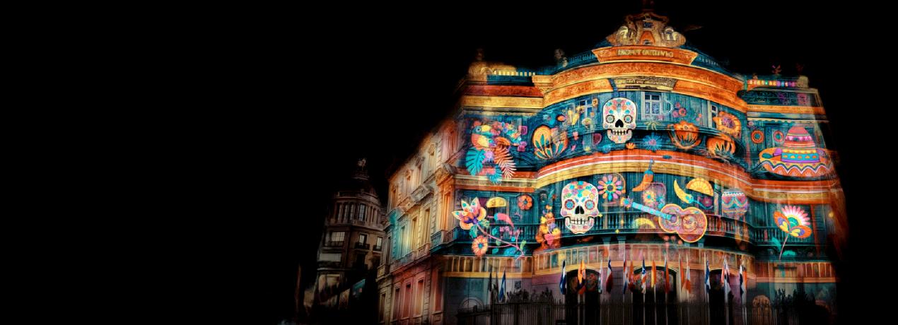 Vídeo mapping en la fachada de Casa de América